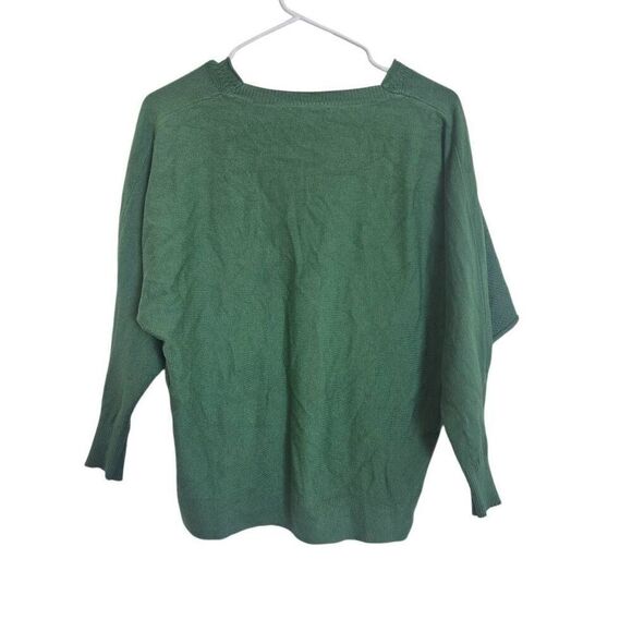 Vila Milano Women's Green Rayon/Poly/Nylon V-Neck Sweater - Picture 5 of 9